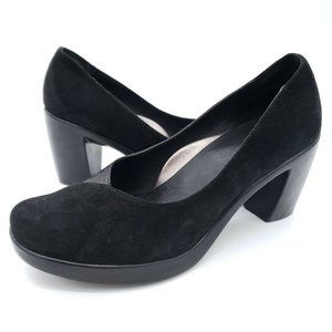 Dansko Women's Heels Sz 9 Black Suede Pumps Classic Work Shoes